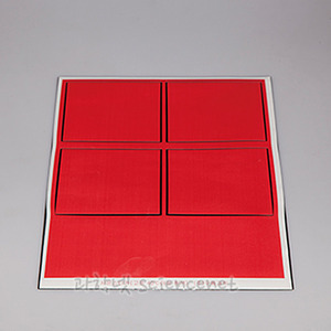 열변색붙임딱지(고온용-시온스티커)(100x100mm)(4매입)  /빨강→흰색
