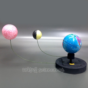 UB 지구와 달의 운동모형 만들기 A형(삼구의-지구/달/태양)-자동회전식 지구와달의운동변화