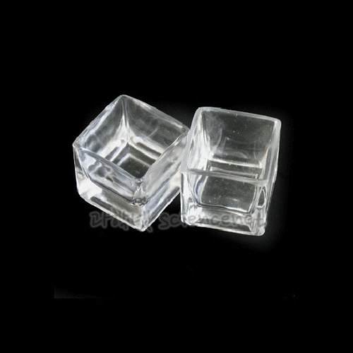[유비네3417] 젤리양초용-사각유리컵(1박스 12개입)