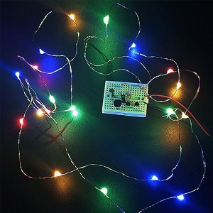 (M-28) 뮤직(소리)바람 감지 와이어 방수멀티 LED DIY